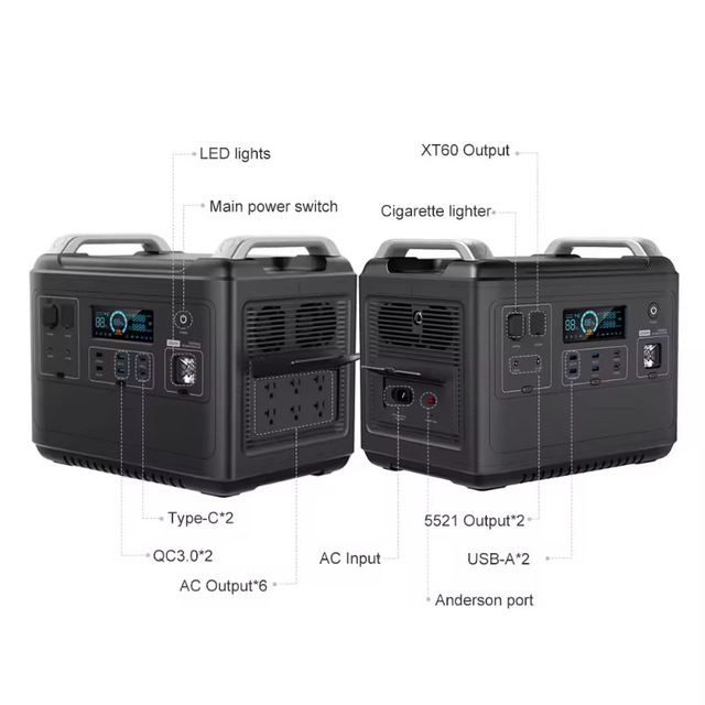 EZ2000 2000W/2048wh outdoor camping portable power station with solar