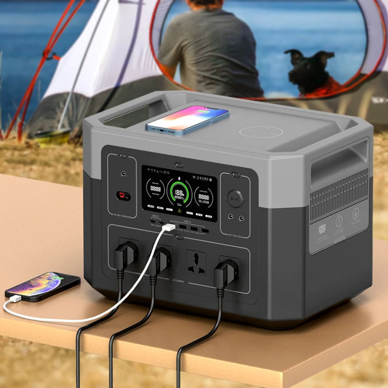  Alimentation électrique Portable intelligente à onde sinusoïdale pure, 1920wh, 2000W, dernière collection