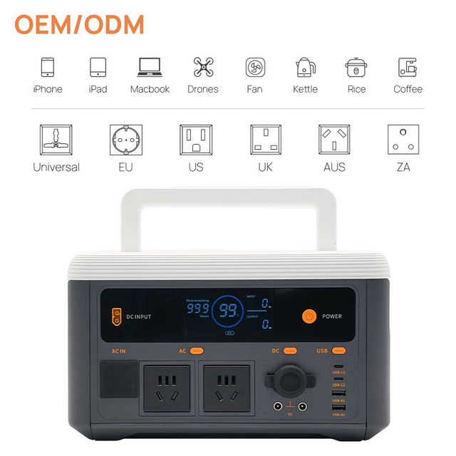 Kolorowa przenośna elektrownia Bluetooth o mocy 700 W 1200 W 2200 W dla mikrosieci