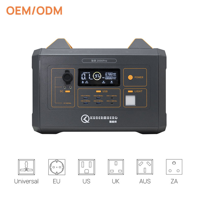 Портативная электростанция в жестком футляре с встроенной зарядкой и Bluetooth, 2200 Вт, 2016 Втч 