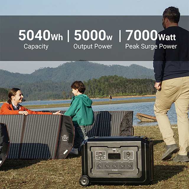 5000w lifepo4 battery charge solar generator energy system portable power station